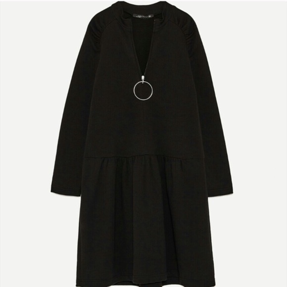 NWOT Zara Sweater Dress with Ring Zipper, XS - Picture 4 of 9